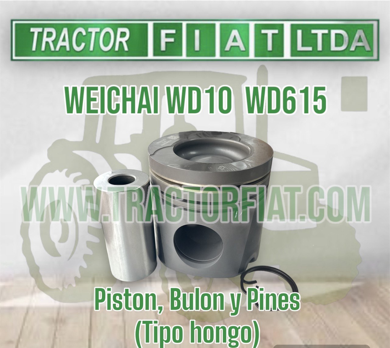 PISTON, BULON Y PINES (TIPO PUNTA)- MOTOR WEICHAI WD10G220E23