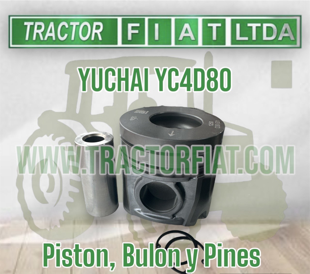 PISTON ,BULON Y PINES - MOTOR YUCHAI YC4D80