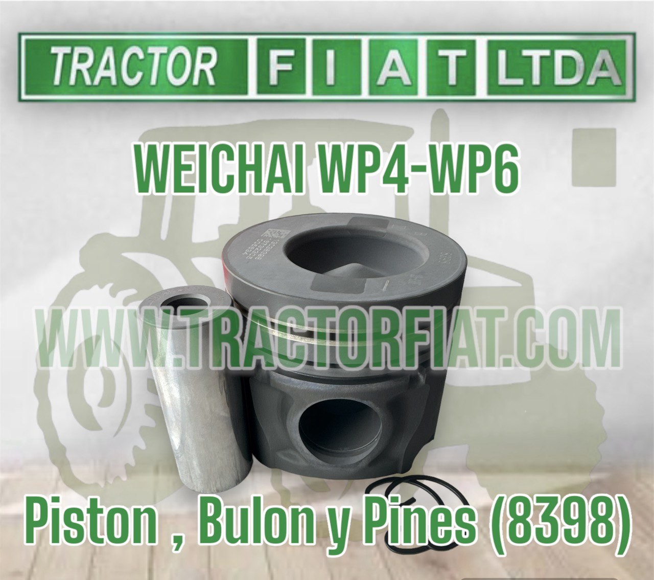 PISTON, BULON Y PINES - MOTOR WEICHAI WP4 WP6 TD226B