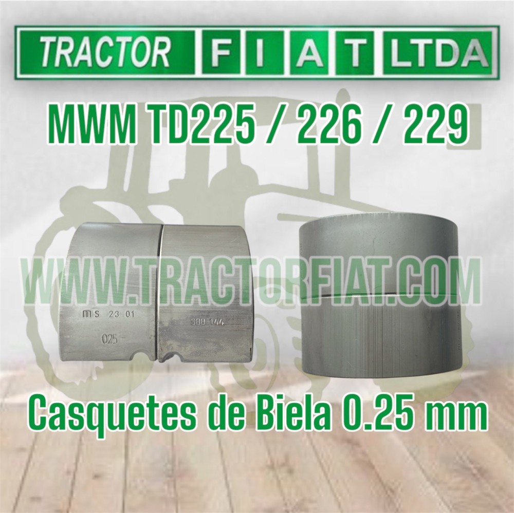 CASQUETES BIELA 0.25MM - MOTOR MWM D225  D226 D229