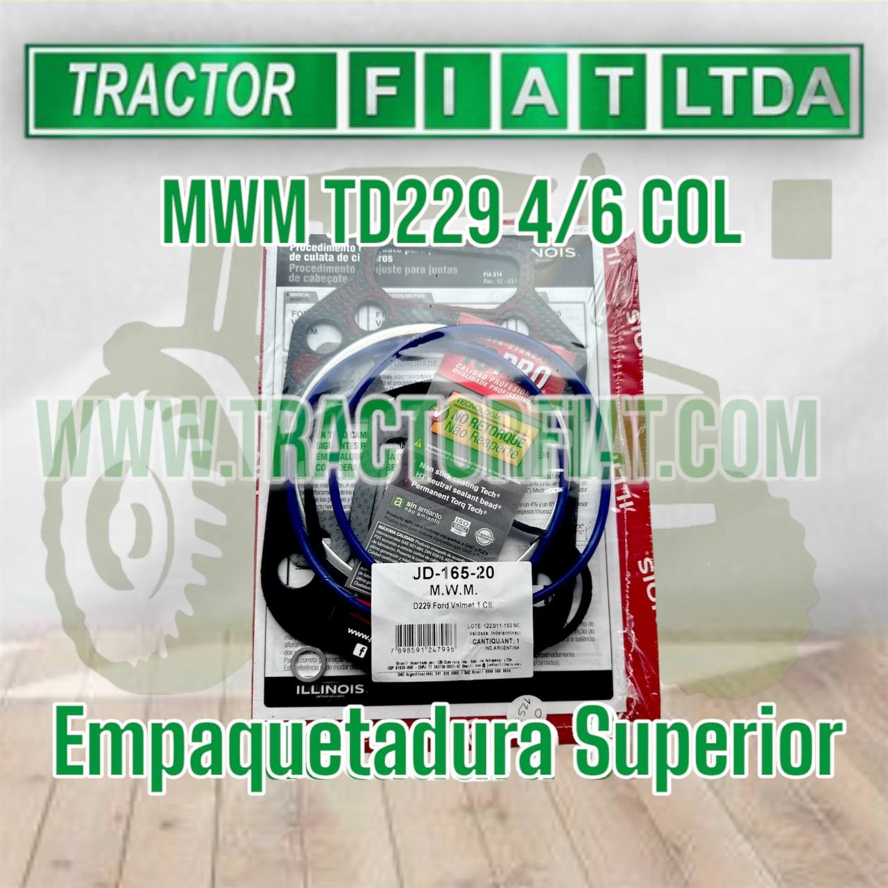 EMPAQUETADURA SUPERIOR 4/6 CIL - MOTOR MWM TD229