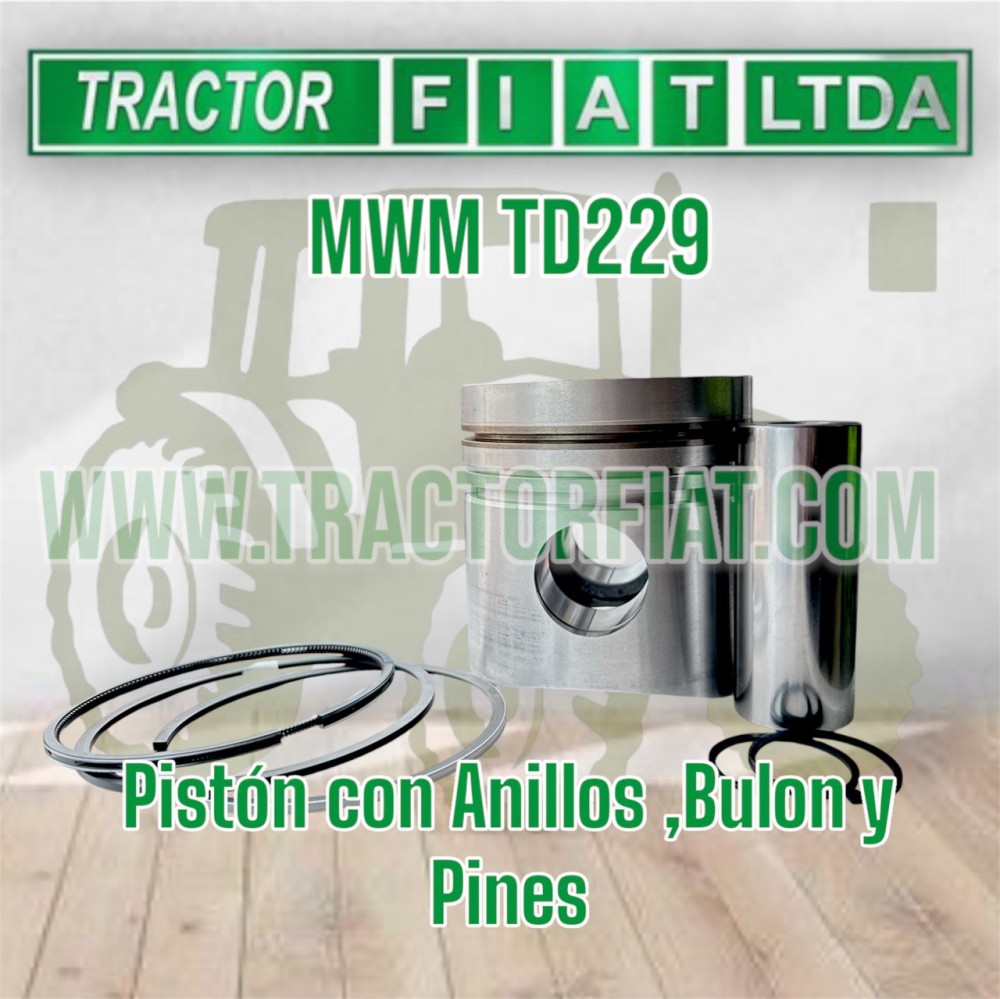 PISTON CON ANILLOS, BULON Y PINES - MOTOR MWM TD229